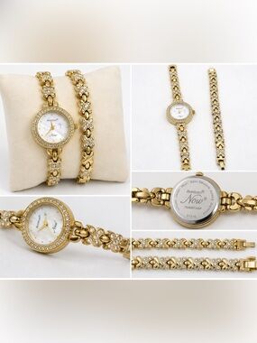 Armitron NOW Gold-Tone Crystal Watch + Matching Bracelet Set ✨